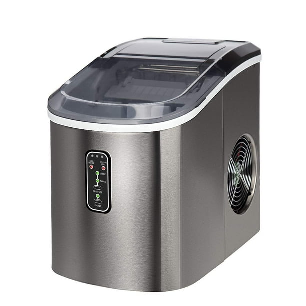 S//L Ice Maker Machine Countertop Compact Electric Ice Maker with Ice Scoop and Basket Gray Ice Cubes Ready in 6 Mins Make 26 lbs Ice in 24 Hrs with 2 Size